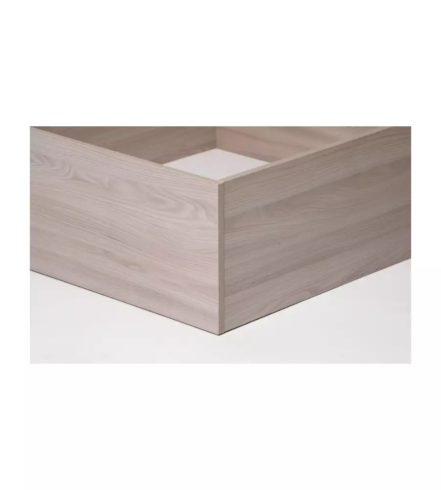 Letto matrimoniale "hi box" olmo naturale con rete e contenitore 160x190 cm